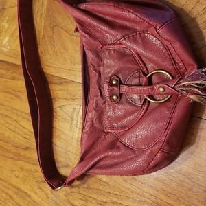 Maroon leather purse
